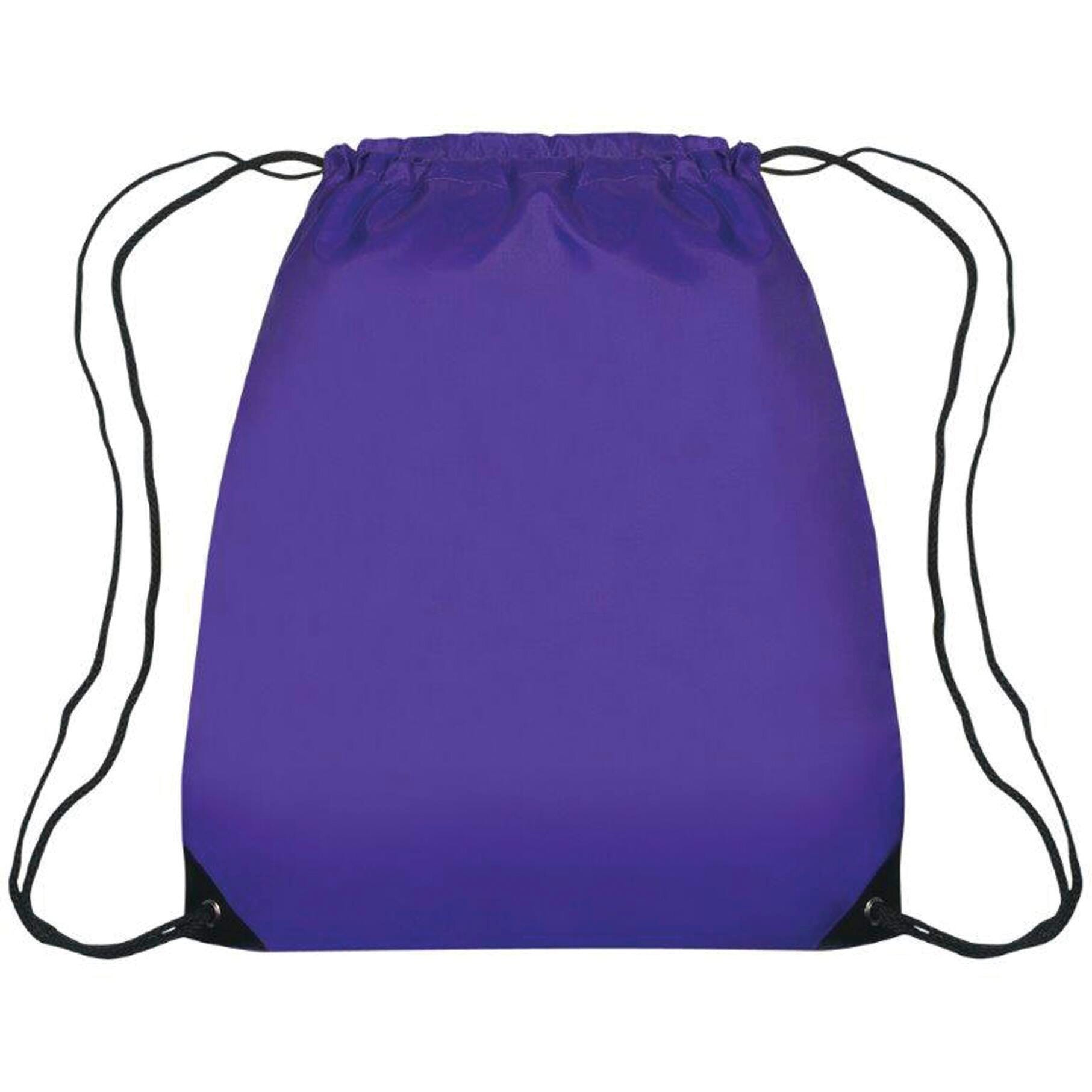 Drawstring Sports Backpack, Purple, Item Number 1471194